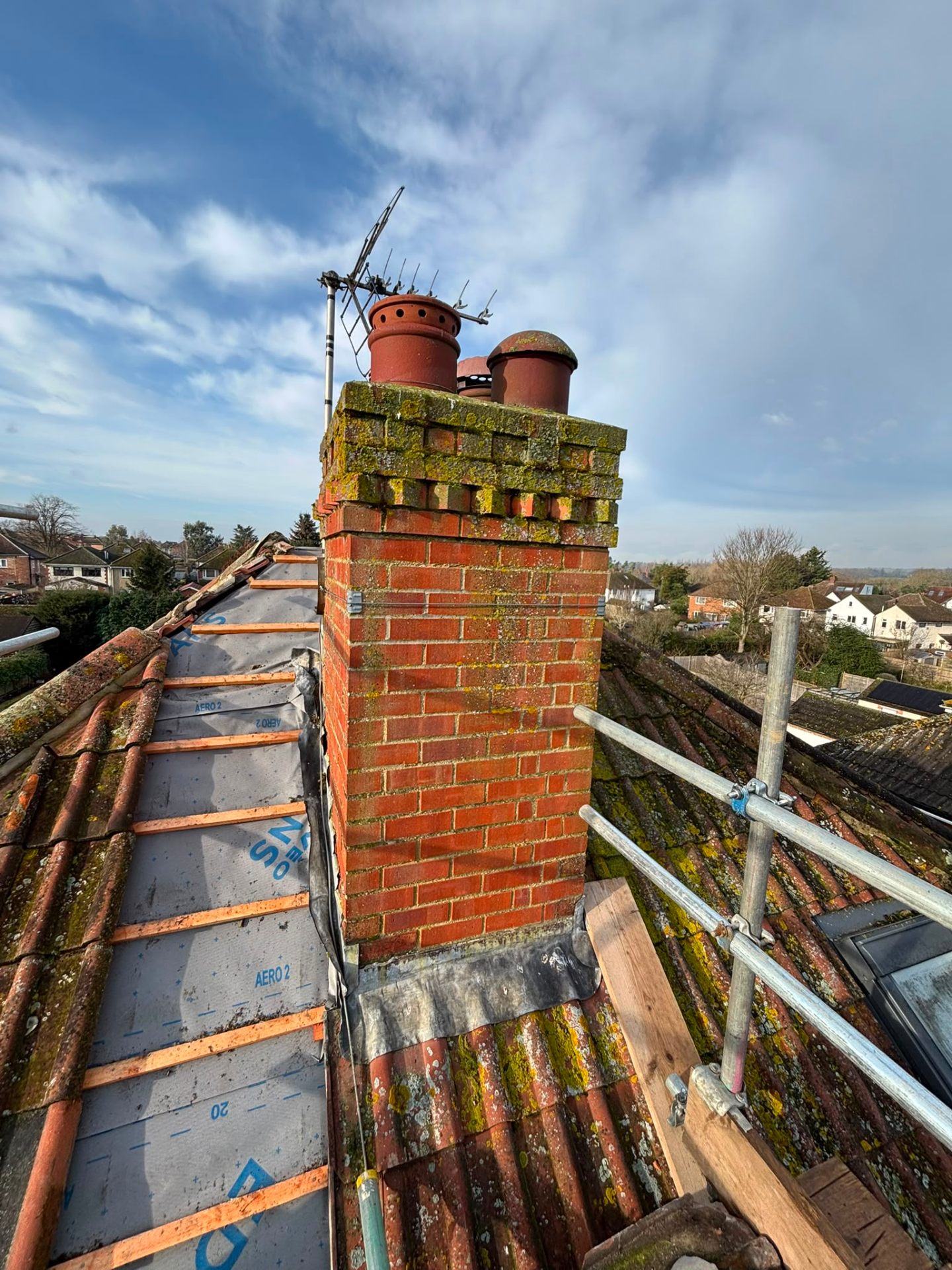Chimney repair — before photo 1 by White Horse Roofing Services, Oxfordshire